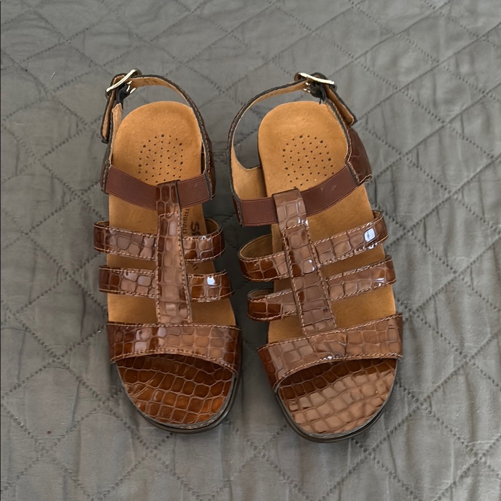 SAS Brown Comfort Sandals with Adjustable Straps